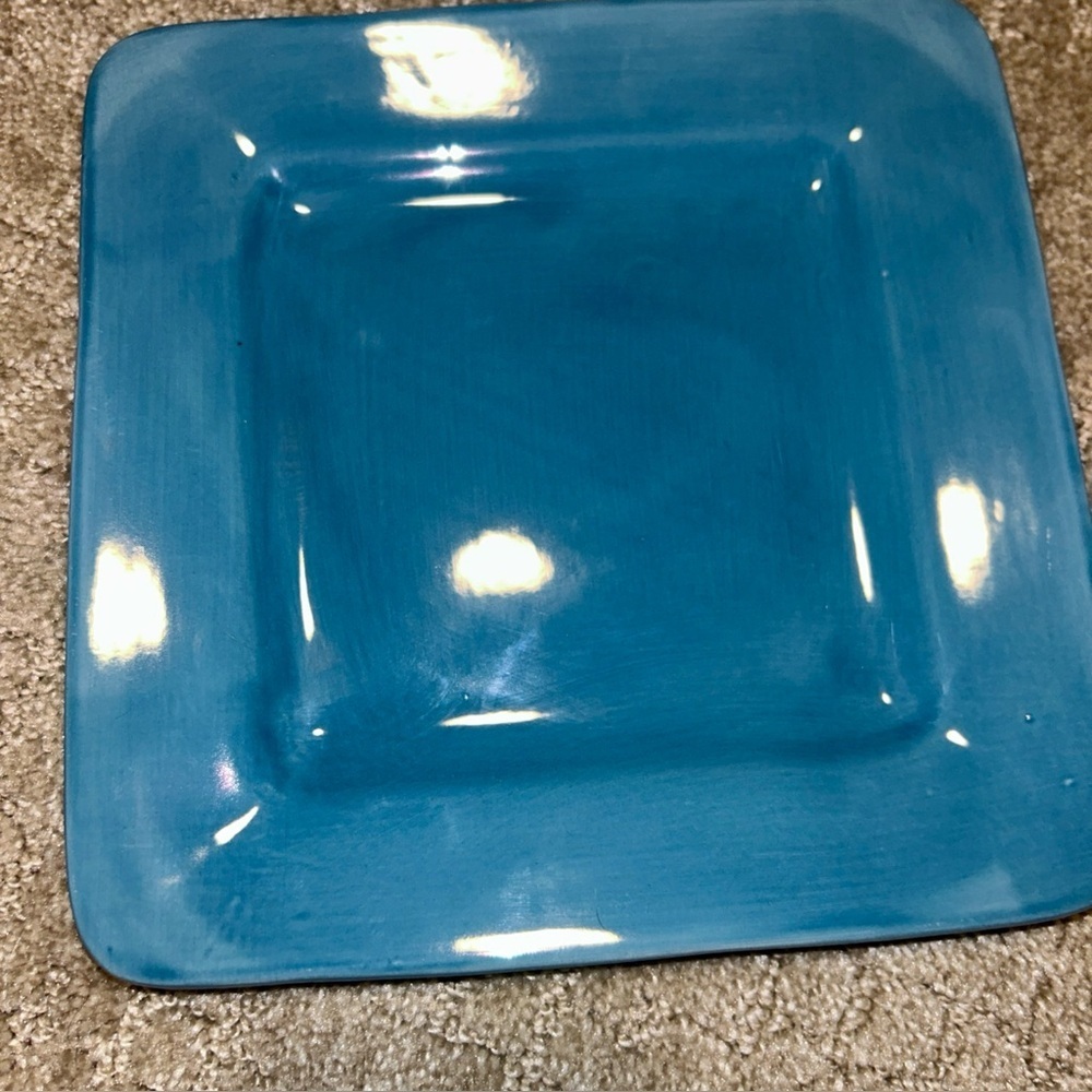 JCP Home Azure Blue Square Salad Plate 8.5x8.5’